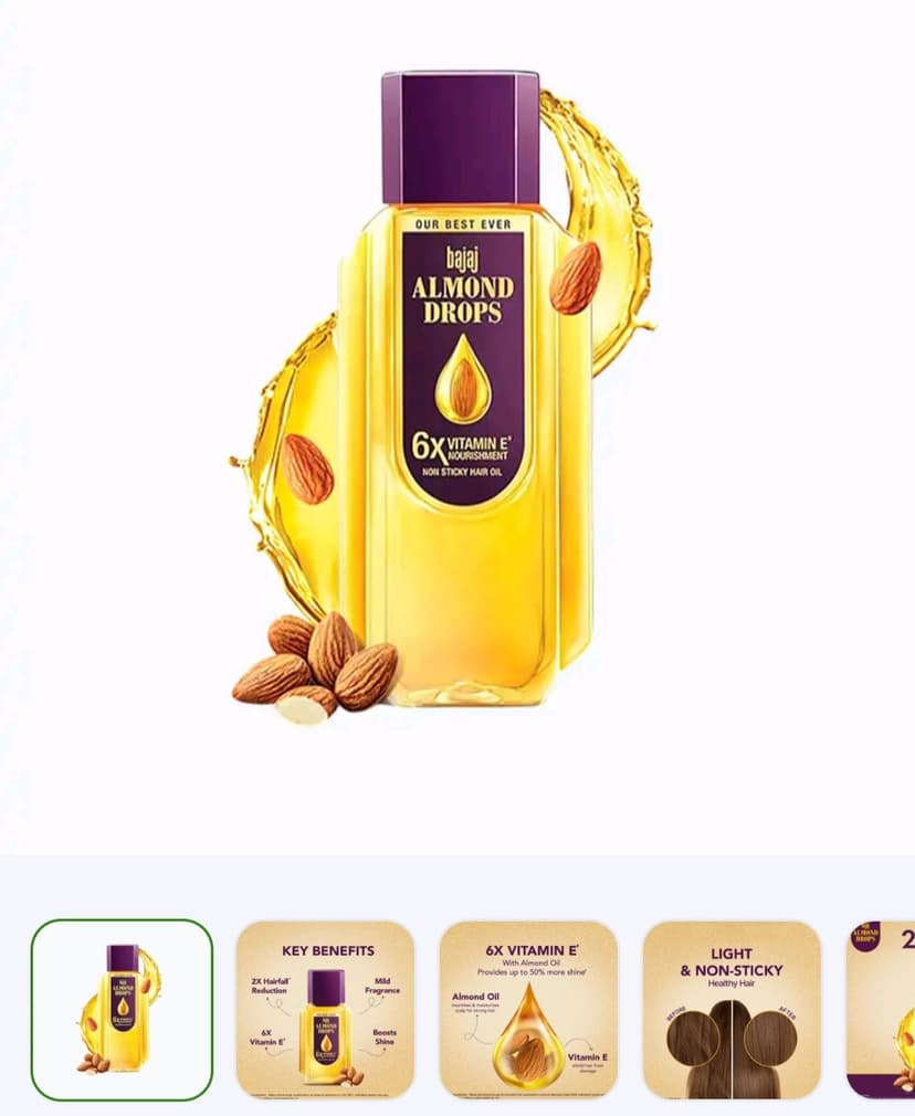 Bajaj almond hair oil 475